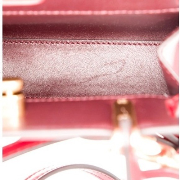 Tory Burch Lee Radziwill Petite Heart Embossed Red Leather Bag Crossbody - Picture 6 of 15